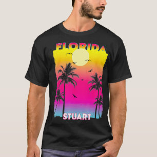 Stuart Florida Fl Sommer Vintag Sunset T-Shirt
