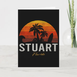 Stuart Florida Retro Surfer Vintage Strand  Karte