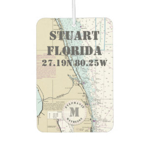Stuart Martin Florida Nautic Chart Monogram Autolufterfrischer