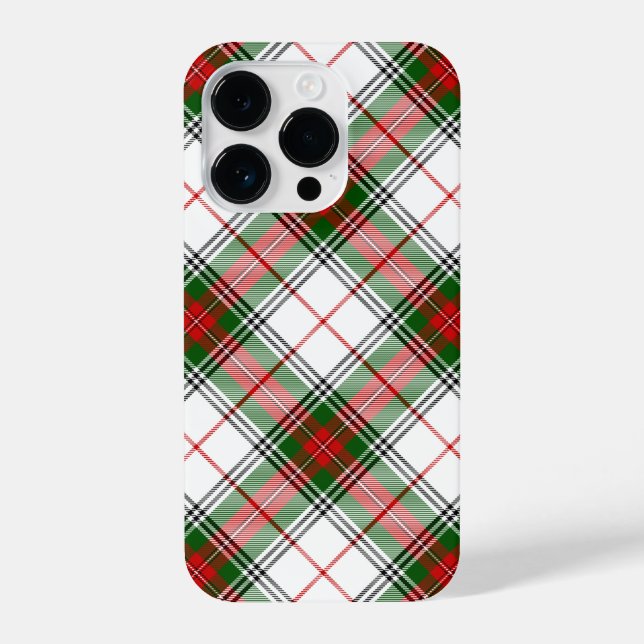 Stuart / Stewart Red Green Kariert iPhone 14 Pro Hülle (Rückseite)