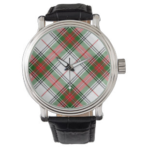 Stuart / Stewart tartan, weiß grün kariert Armbanduhr
