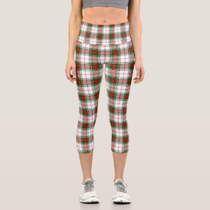 Stuart / Stewart tartan, weiß grün kariert Capri Leggings