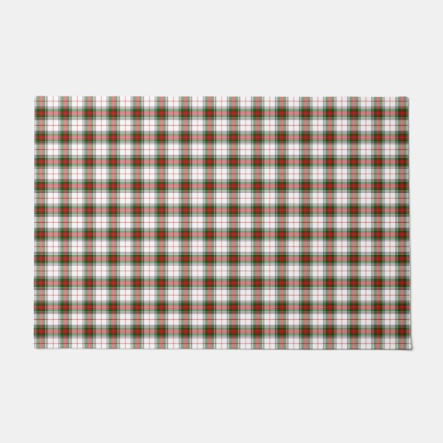 Stuart / Stewart tartan, weiß grün kariert Fußmatte (Vorderseite)