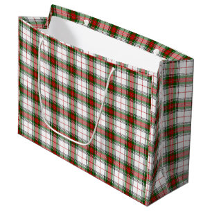 Stuart / Stewart tartan, weiß grün kariert Große Geschenktüte
