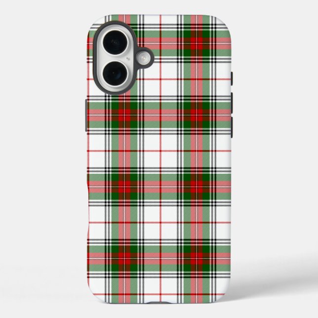 Stuart / Stewart tartan, weiß grün kariert iPhone 16 Plus Hülle (Rückseite)