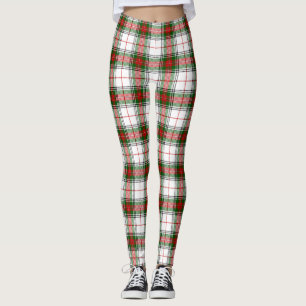 Stuart / Stewart tartan, weiß grün kariert Leggings