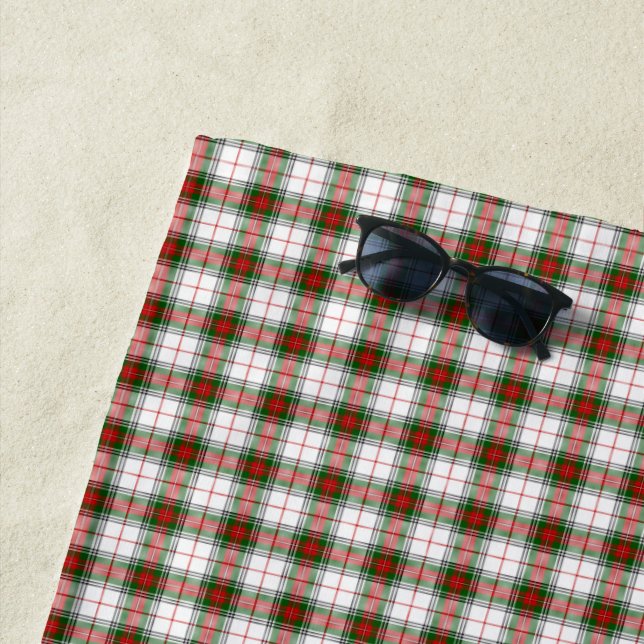 Stuart / Stewart tartan, weiß grün kariert Strandtuch (Beispiel)