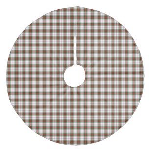 Stuart / Stewart Tartan weiß rot grün kariert Fleece Weihnachtsbaumdecke