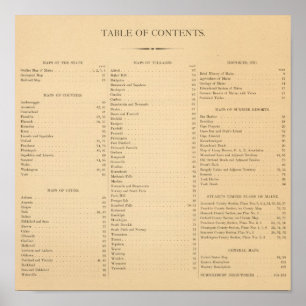 Stuarts Atlas des Staat Maine Poster