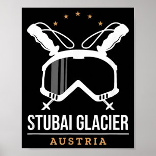 Stubai-Gletscher Österreich Skigebiet Vintage-Skif Poster