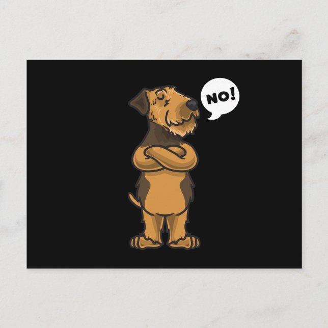 Stubborn Airedale Terrier Dog Postkarte (Vorderseite)