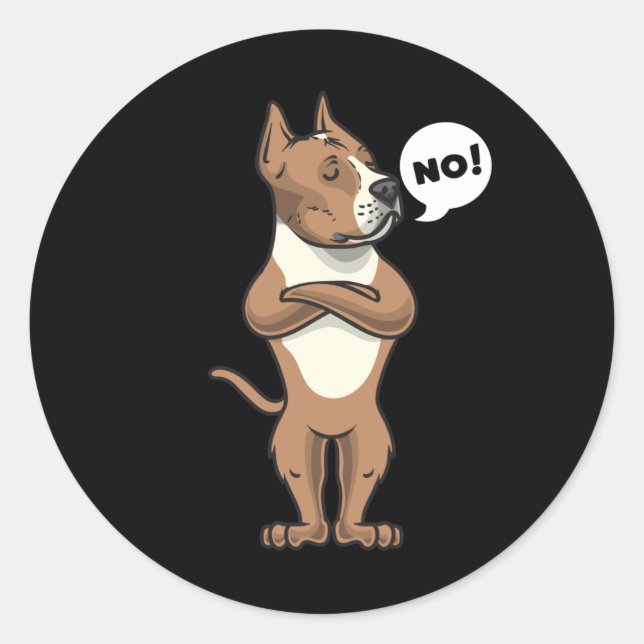 Stubborn American Staffordshire Terrier Dog Runder Aufkleber (Vorderseite)