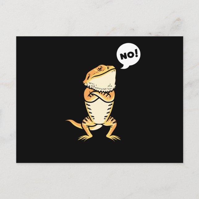 Stubborn Bartded Dragon Pogona Reptile Lizard Postkarte (Vorderseite)