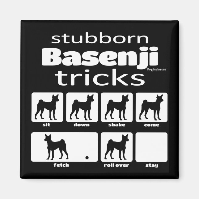 Stubborn Basenji Tricks Magnet (Vorne)