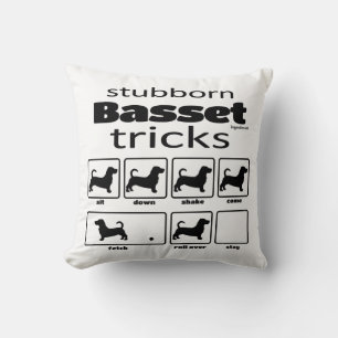 Stubborn Basset Tricks Kissen