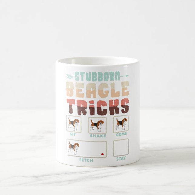 Stubborn Beagle Tricks Kaffeetasse (Mittel)