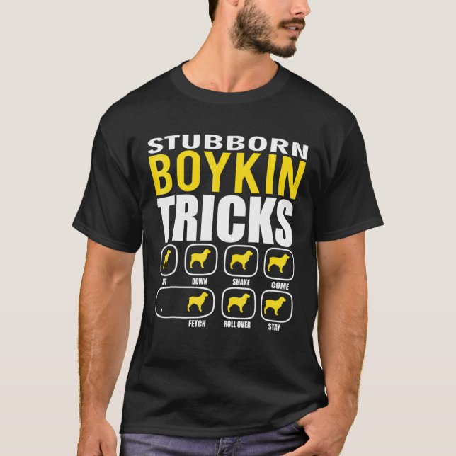 Stubborn Boykin Spaniel Tricks Funny T-Shirt (Vorderseite)