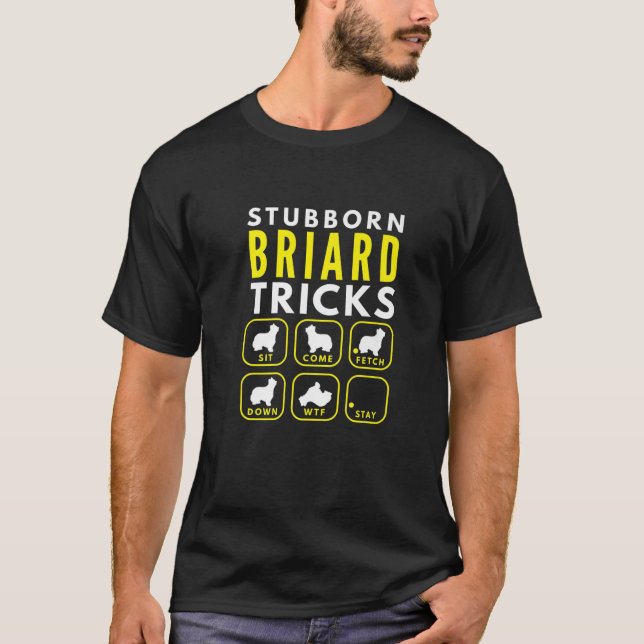 Stubborn Briard Tricks - Dogentraining T-Shirt (Vorderseite)