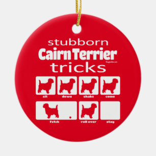 Stubborn Cairn Terrier Tricks Keramik Ornament