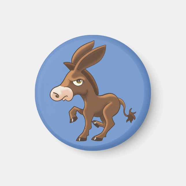 Stubborn Cartoon Donkey Magnet (Vorne)