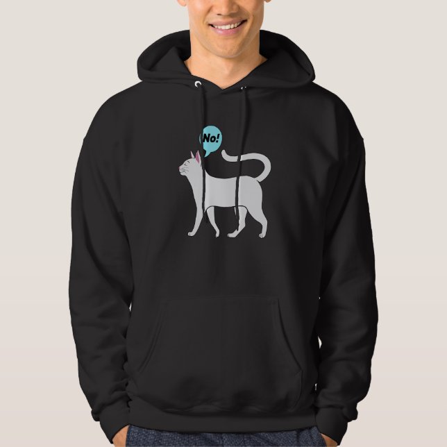 Stubborn Cat No Quote Proud Cute Animal Hoodie (Vorderseite)