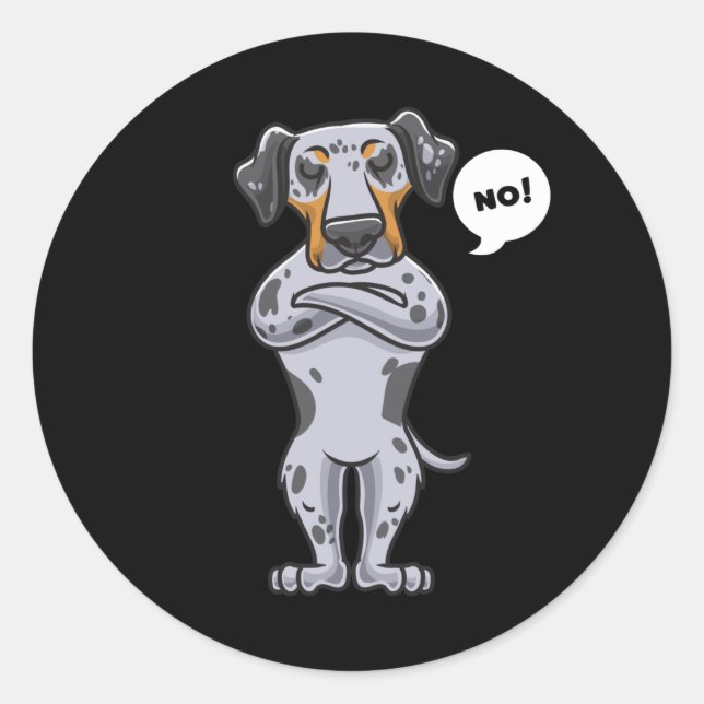 Stubborn Catahoula Leopard Dog lustig Runder Aufkleber (Vorderseite)