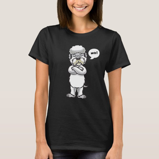 Stubborn Dandie Dinmont Terrier Dog lustig T-Shirt (Vorderseite)