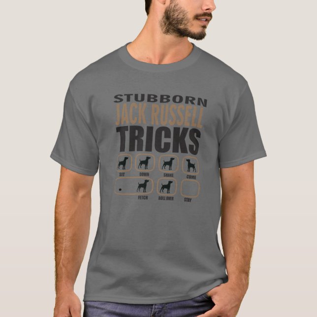 Stubborn Jack Russell Design for Passionate Dog Lo T-Shirt (Vorderseite)
