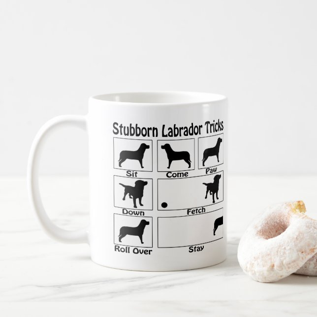 Stubborn Labrador Retriever Dog Tricks Kaffeetasse (Mit Donut)