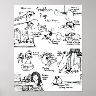 Stubborn-Mops Poster