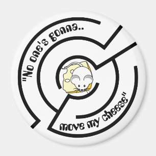 Stubborn Mouse Cheese Maze Funny Magnet