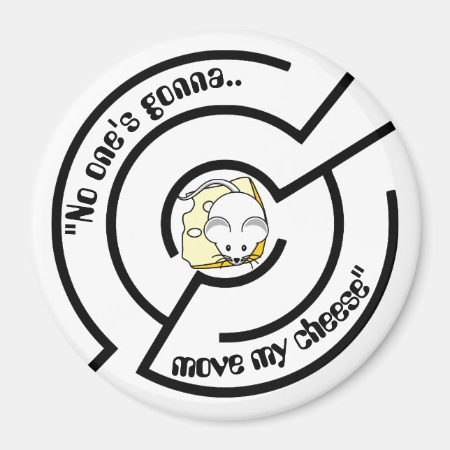 Stubborn Mouse Cheese Maze Funny Magnet (Vorne)