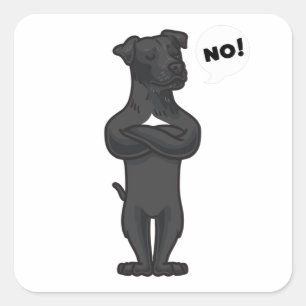 Stubborn Patterdale Terrier Dog lustig Quadratischer Aufkleber