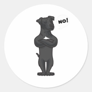 Stubborn Patterdale Terrier Dog lustig Runder Aufkleber