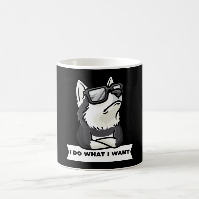 Stubborn Pomsky Dog Funny Kaffeetasse (Mittel)