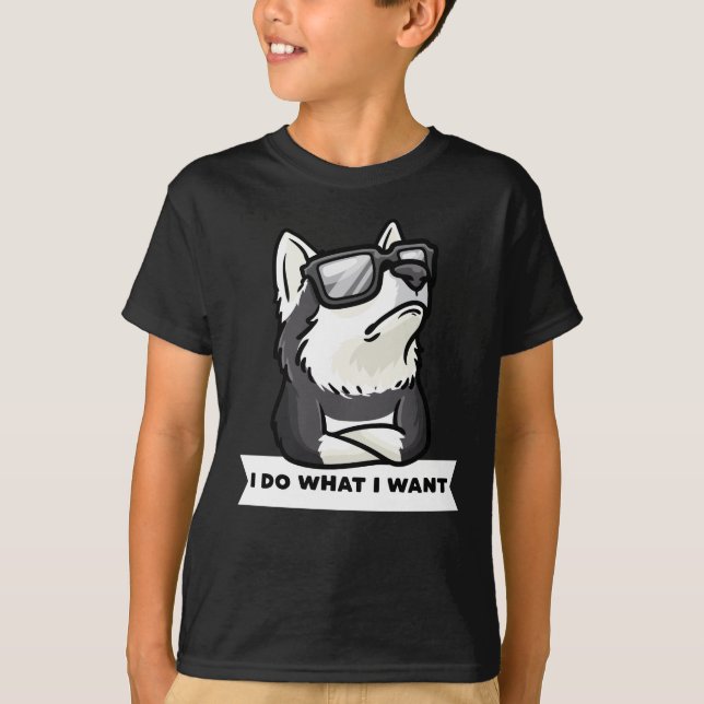 Stubborn Pomsky Dog Funny T-Shirt (Vorderseite)