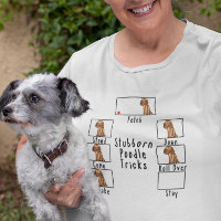 Stubborn Poodle Tricks Dog Apricot Red