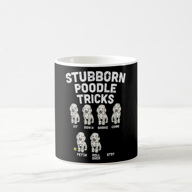 Stubborn Poodle Tricks Funny Dog Lover Eigentümer Kaffeetasse (Mittel)