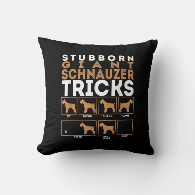 Stubborn Riesenschnauzer Dog Tricks Graphic Kissen (Vorderseite)
