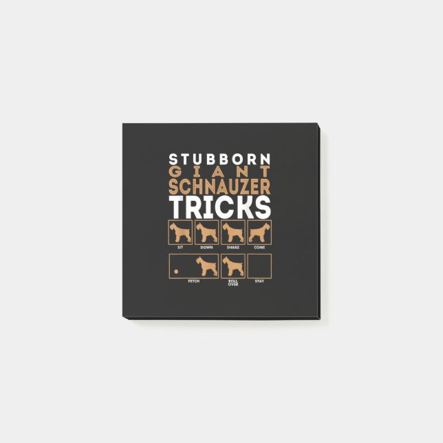 Stubborn Riesenschnauzer Dog Tricks Graphic Post-it Klebezettel (Vorderseite)