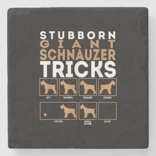 Stubborn Riesenschnauzer Dog Tricks Graphic Steinuntersetzer