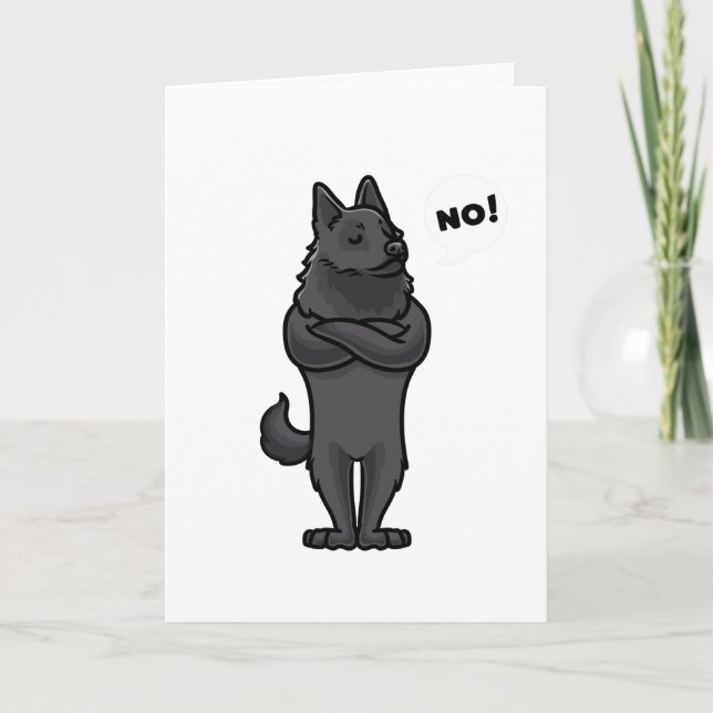 Stubborn Schipperke Dog witzig Karte (Vorderseite)