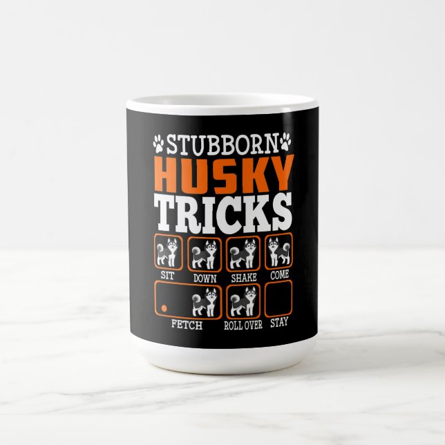 Stubborn Siberian Husky Tricks Funny Gift Kaffeetasse (Mittel)