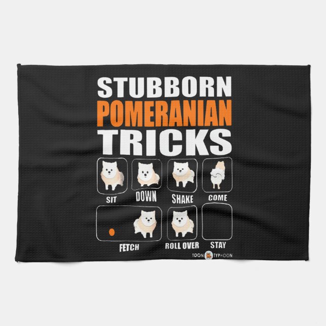 Stubborn Spitz Tricks Geschenk Lover Geschirrtuch (Horizontal)