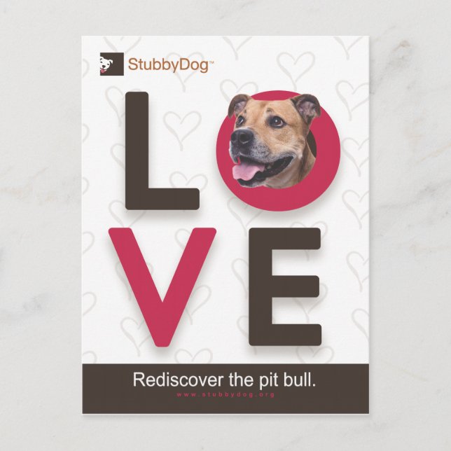 StubbyDog Valentine #1 Feiertagspostkarte (Vorderseite)