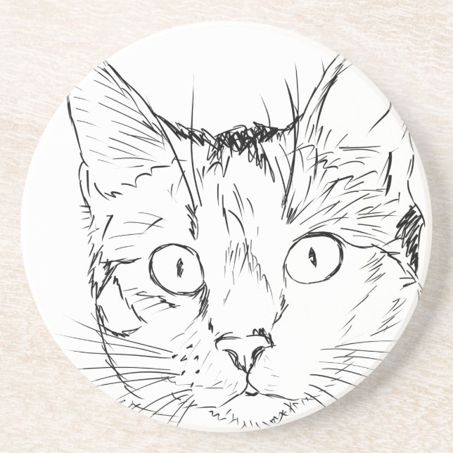 Stubcat Sandstein Untersetzer (Vorne)