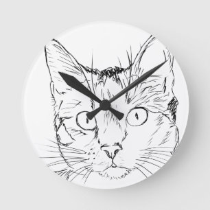 Stubenkatze Runde Wanduhr