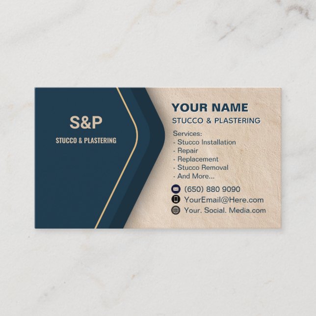 Stucco Business Card Plastering Visitenkarte (Vorderseite)