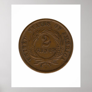 Stück 1864 2-Cent Poster