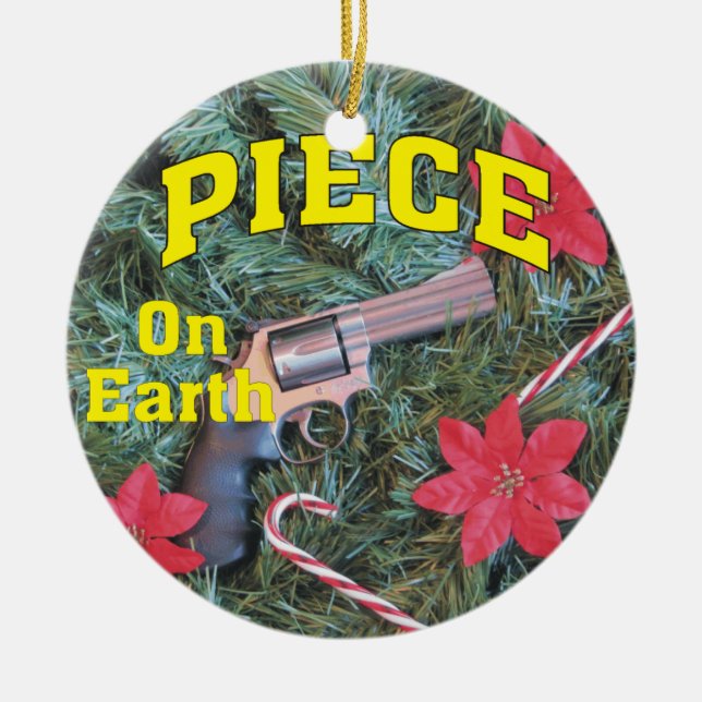 Stück auf Erdgewehr-Weihnachtsverzierung Keramikornament (Vorne)